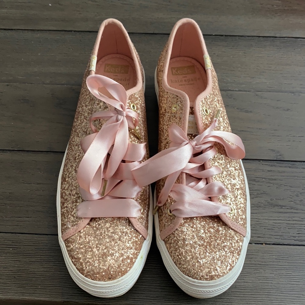 Size 9.5 rose gold Kate spade keds sneakers